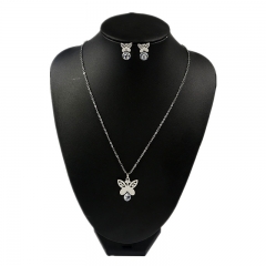Stainless steel jewelry set Butterfly necklace and earrings