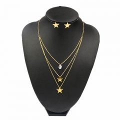 Stainless steel jewelry set Star necklace and earrings