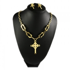 Stainless steel jewelry set  Cross necklace and earrings