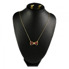 Stainless steel jewelry set  Bow tie necklace and earrings
