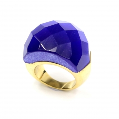 European and American  popular stainless steel semi-precious stone ring