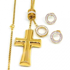 Stainless steel jewelry set  Cross Necklace and earrings