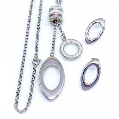 Stainless steel jewelry set Necklace and earrings