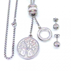 Stainless steel jewelry set Tree of life Necklace and earrings