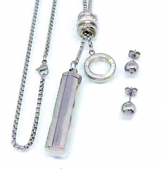 Stainless steel jewelry set Anchor necklace and earrings