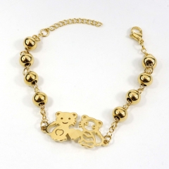 8MM beads stainless steel Kitty bracelet