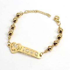 6MM beads stainless steel love bracelet