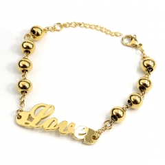 8MM beads stainless steel bracelet