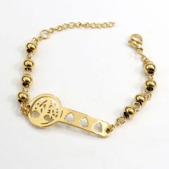6MM beads stainless steel life Tree bracelet