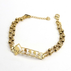 4MM beads stainless steel Virgen María bracelet