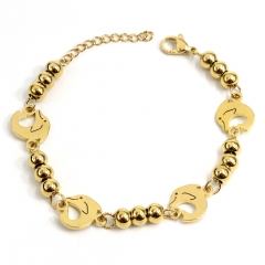 6MM beads stainless steel dolphin bracelet
