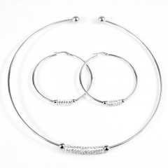 Stainless steel jewelry set Collar necklace and earrings