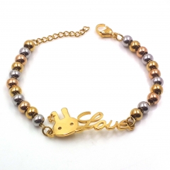 Stainless steel women's jewelry beaded bracelet wholesale