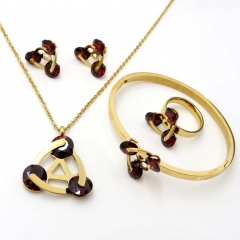 Stainless steel jewelry set Necklace and earrings and bangle ring Wholesale