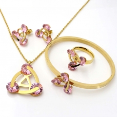 Stainless steel jewelry set Necklace and earrings and bangle ring Wholesale