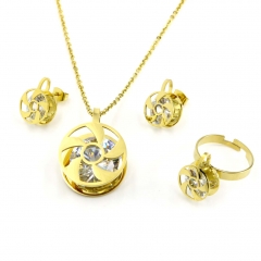 Stainless steel jewelry set, necklace+earrings+ring wholesale