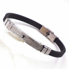 Men stainless steel Leather bangles