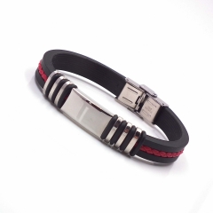 Men stainless steel Leather bangles