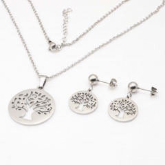 Stainless steel jewelry set, necklace and earrings wholesale