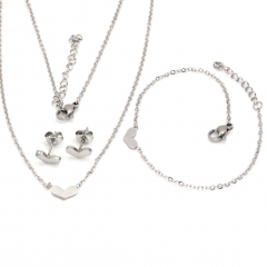 Stainless steel jewelry set Necklace and earrings and bracelet Wholesale