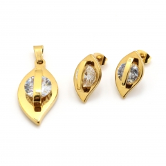 Stainless steel jewelry set pendant and earrings Wholesale
