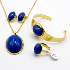 Stainless steel jewelry set Necklace earrings bracelet ring Wholesale