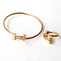 Stainless steel jewelry Ring bracelet set Wholesale
