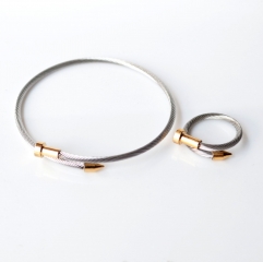 Stainless steel jewelry Ring bracelet set Wholesale