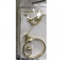 Stainless steel jewelry Earrings Bracelet necklaces  set Wholesale