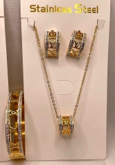 Stainless steel jewelry Necklace Earrings Bracelet  set Wholesale