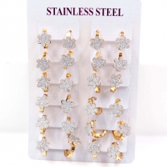 Stainless steel jewelry women earrings 12 pairs wholesale