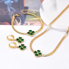 Stainless steel jewelry Necklace earring bracelet set Wholesale