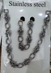 Stainless steel copper jewelry Necklace Earrings set Wholesale