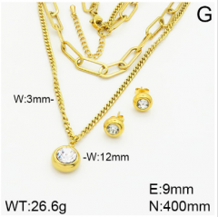 Stainless steel jewelry necklace earring set wholesale