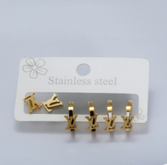 Stainless steel jewelry Earrings 3 pairs set wholesale