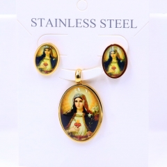 Stainless steel jewelry Pendant Earrings set Wholesale