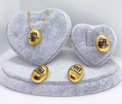 Stainless steel jewelry Necklace Earrings ring set Wholesale
