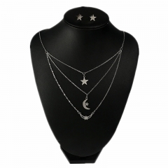 Stainless steel jewelry set Star necklace and earrings