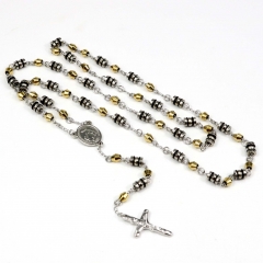 6*8mm bead  Stainless Steel Rosary Necklace