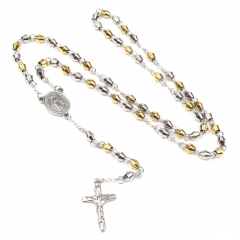 6*6mm bead  Stainless Steel Rosary Necklace