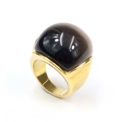 European and American popular stainless steel semi-precious stone ring