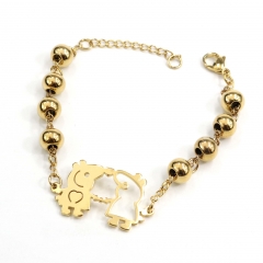 8MM beads stainless steel piggy bracelet