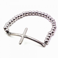 Stainless steel beaded elastic cord bracelet wholesale