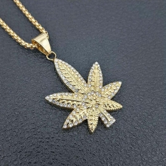 Stainless steel maple leaf pendant necklace