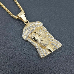 Stainless steel hip hop Jesus pendant necklace wholesale