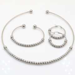 Stainless steel jewelry set, necklace and earrings and bracelet wholesale