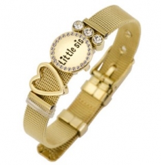 Stainless steel mesh bracelet + Alloy accessories Keeper woman bracelet