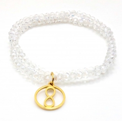 Stainless steel women's jewelry beaded bracelet wholesale