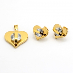 Stainless steel jewelry set pendant and earrings Wholesale