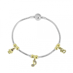 Stainless steel jewelry charms bracelet for women